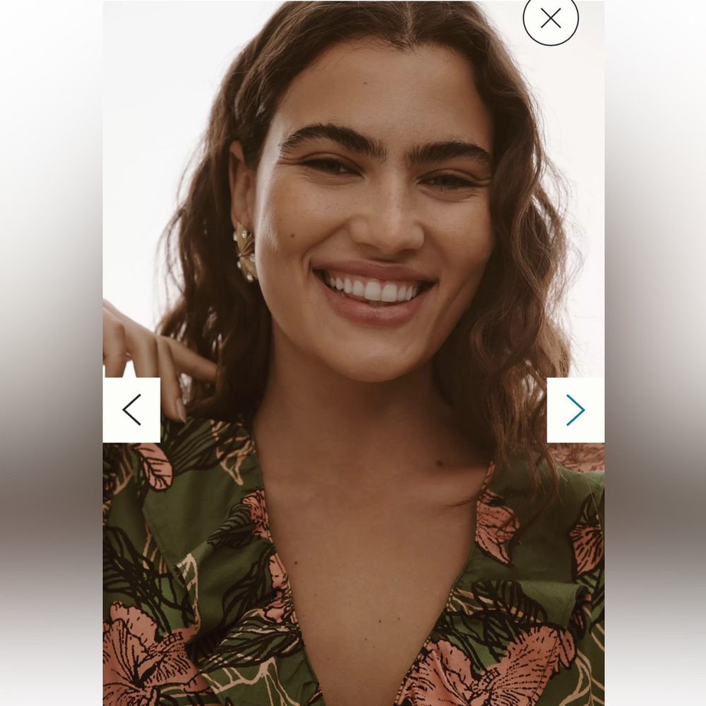 Anthropologie Green Floral Mini Dress - Picture 5 of 10